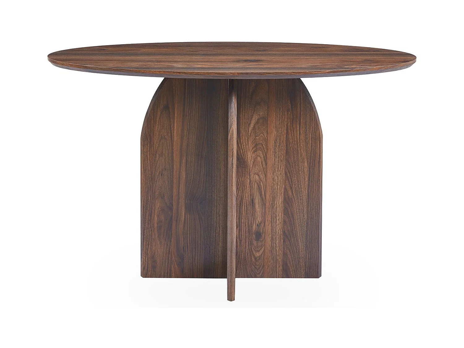 Console moderne ovale 120cm Calyptus Bois foncé