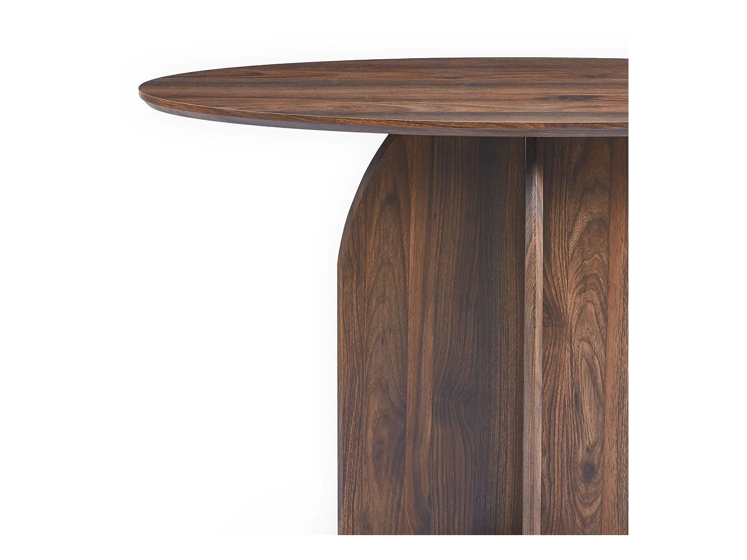 Console moderne ovale 120cm Calyptus Bois foncé