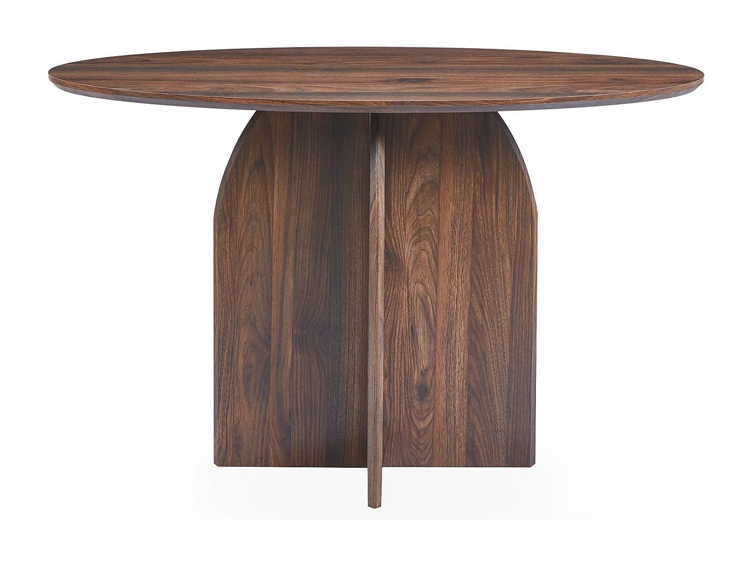 Console moderne ovale 120cm Calyptus Bois foncé