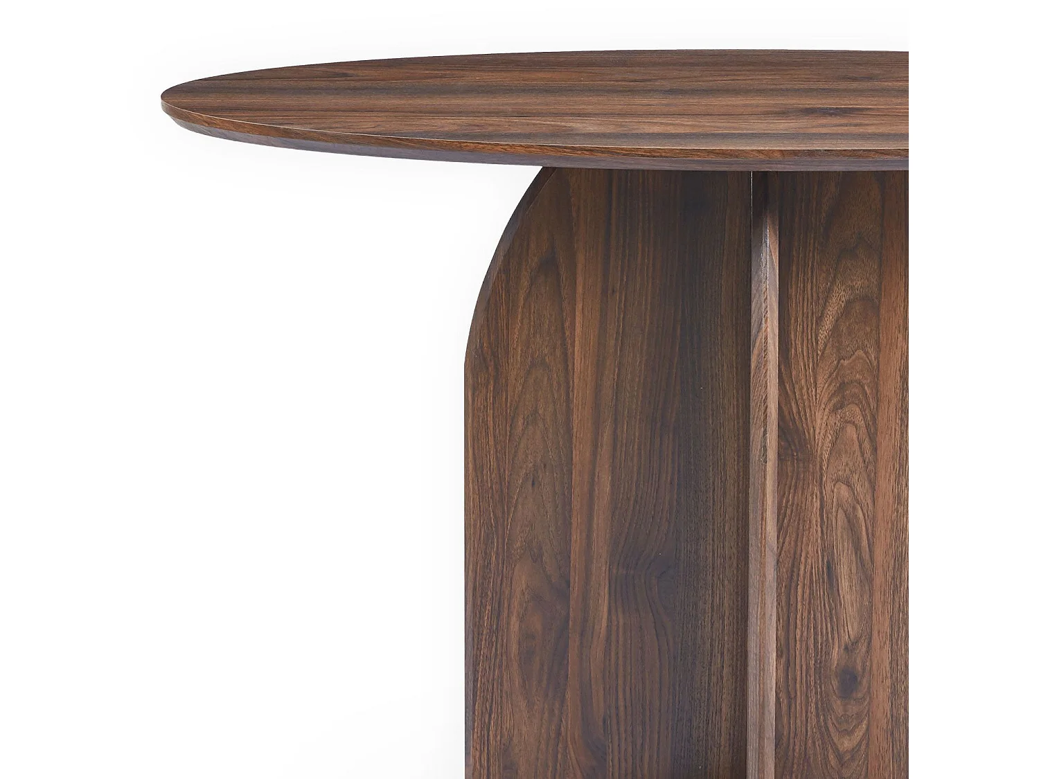 Console moderne ovale 120cm Calyptus Bois foncé