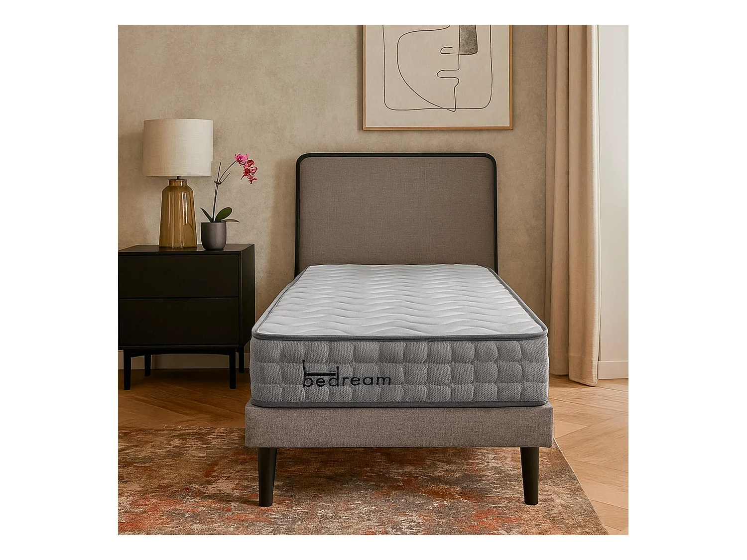 Matelas à ressorts ensachés 23cm Bedream accueil moelleux et soutien ferme 90x190cm
