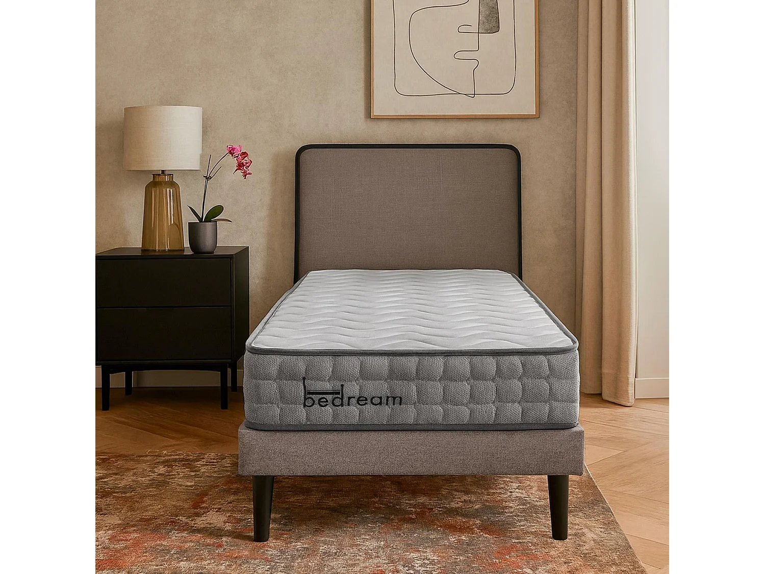 Matelas à ressorts ensachés 23cm Bedream accueil moelleux et soutien ferme 90x190cm