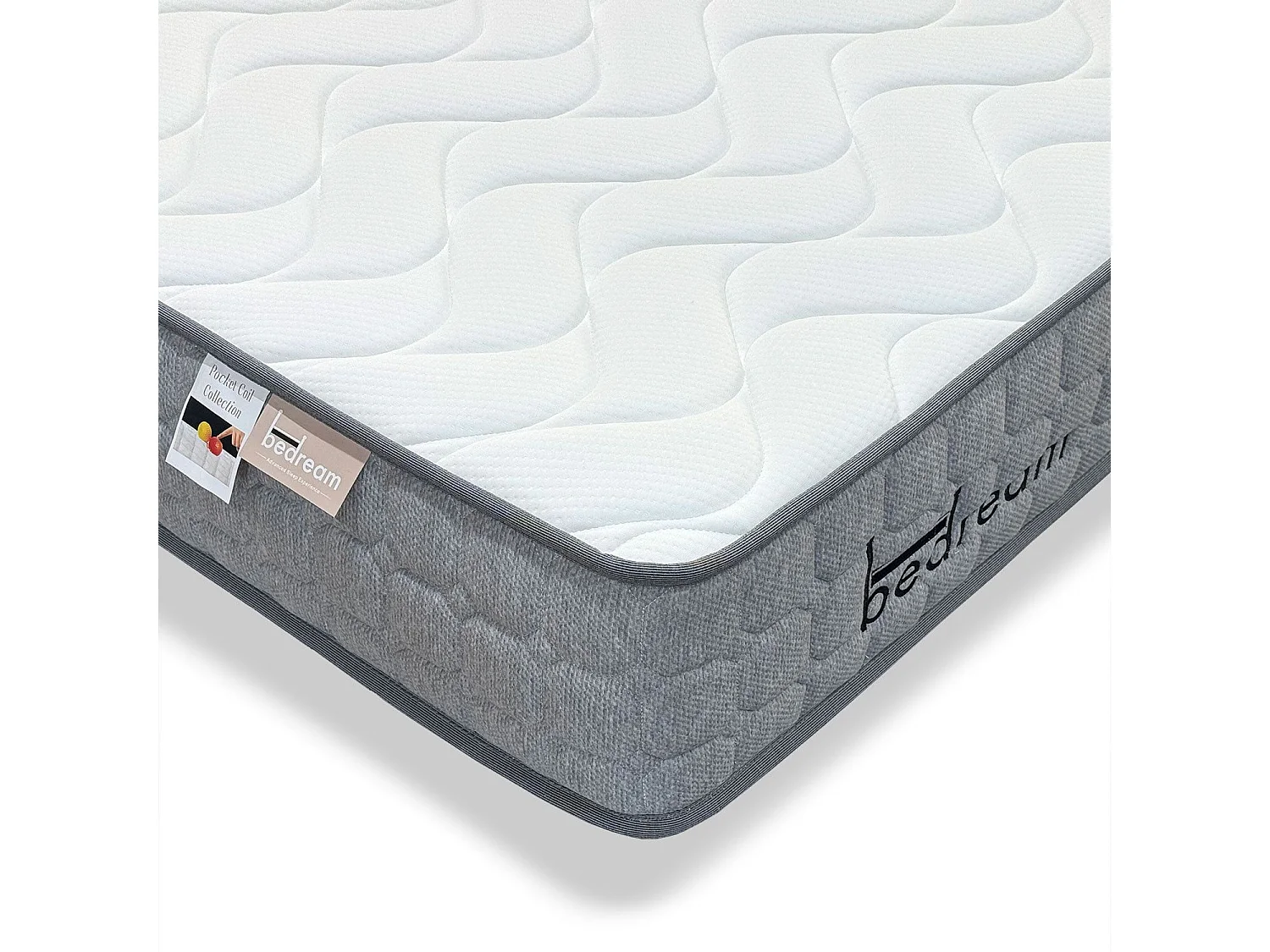 Matelas à ressorts ensachés 23cm Bedream accueil moelleux et soutien ferme 90x190cm