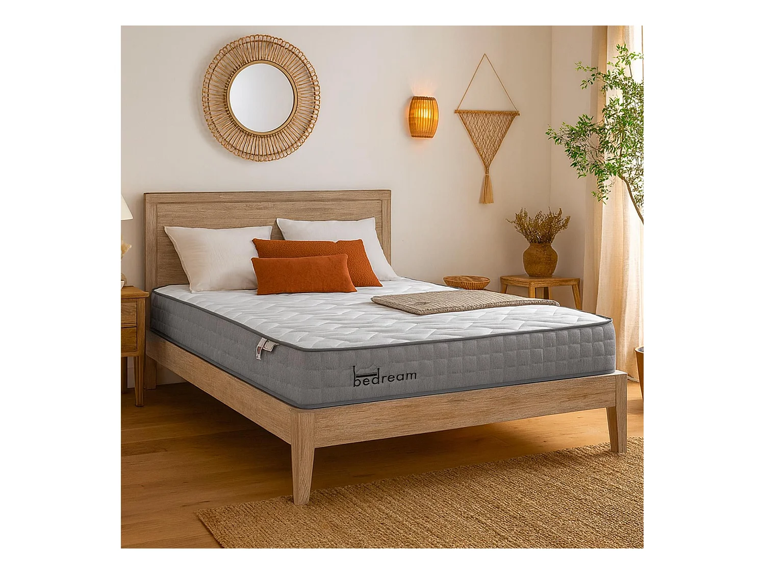 Matelas à ressorts ensachés 23cm Bedream accueil moelleux et soutien ferme 180x200cm