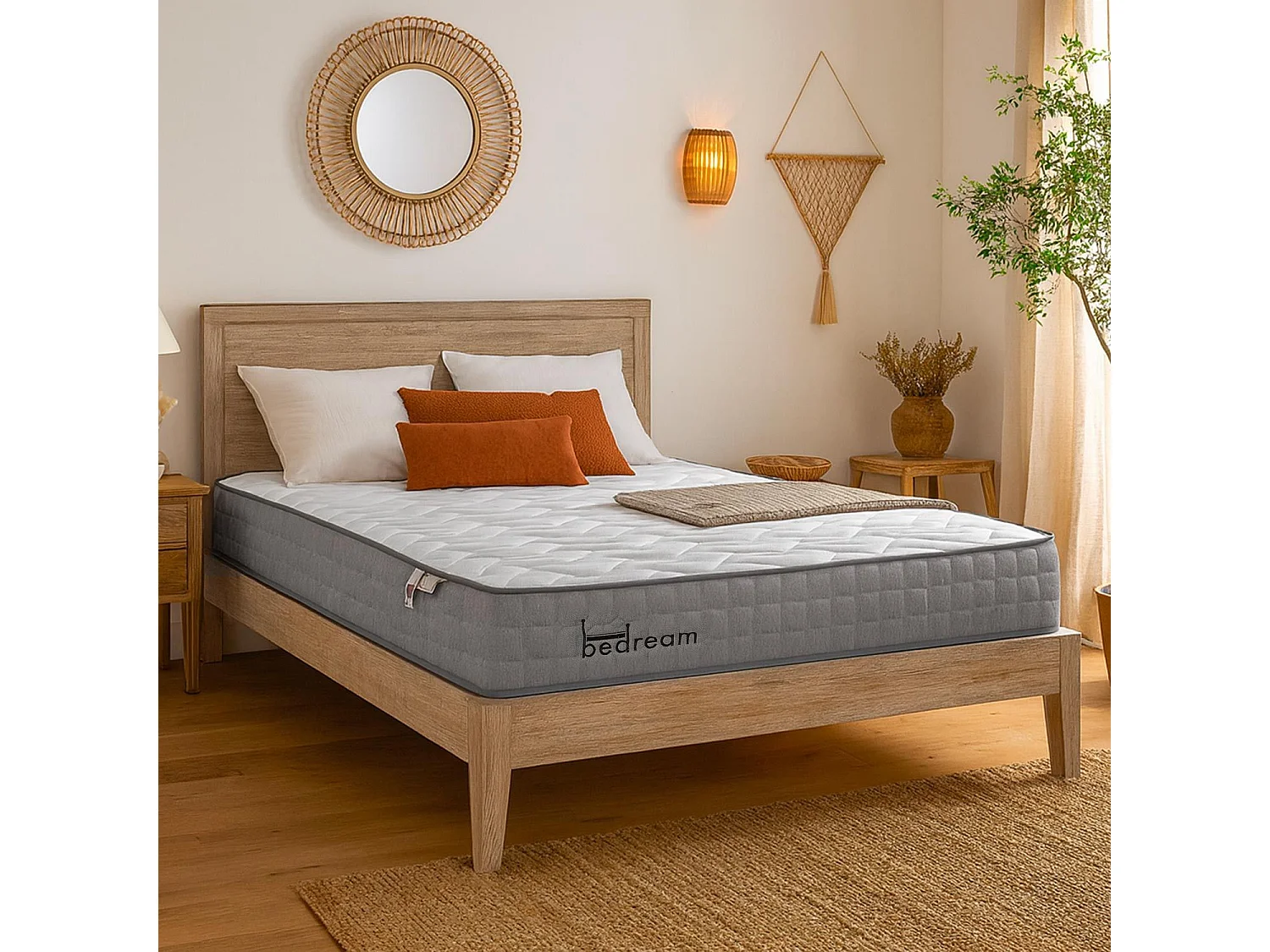 Matelas à ressorts ensachés 23cm Bedream accueil moelleux et soutien ferme 180x200cm