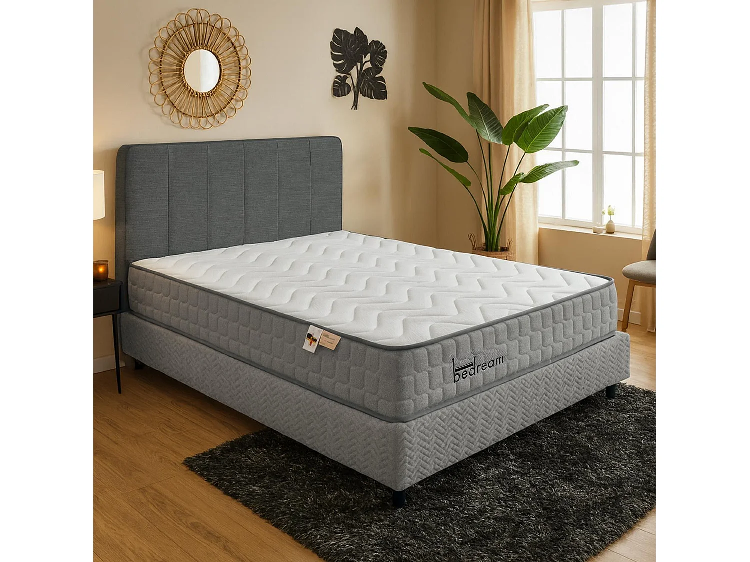 Matelas à ressorts ensachés 23cm Bedream accueil moelleux et soutien ferme 140x190cm