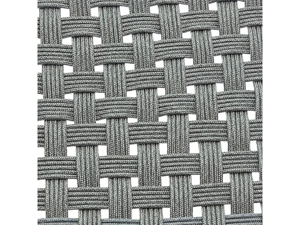 Fauteuil de jardin avec repose-pieds - chaise relax en bois d'acacia et corde résine tressée - naturel gris