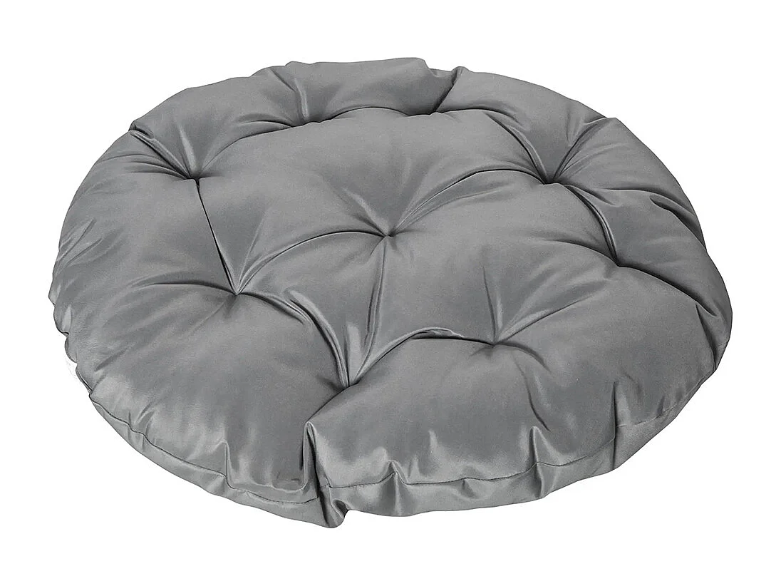 Fauteuil rond de jardin fauteuil papasan pivotant grand confort Ø 97 x 86H cm grand coussin fourni polyester résine tressée gris