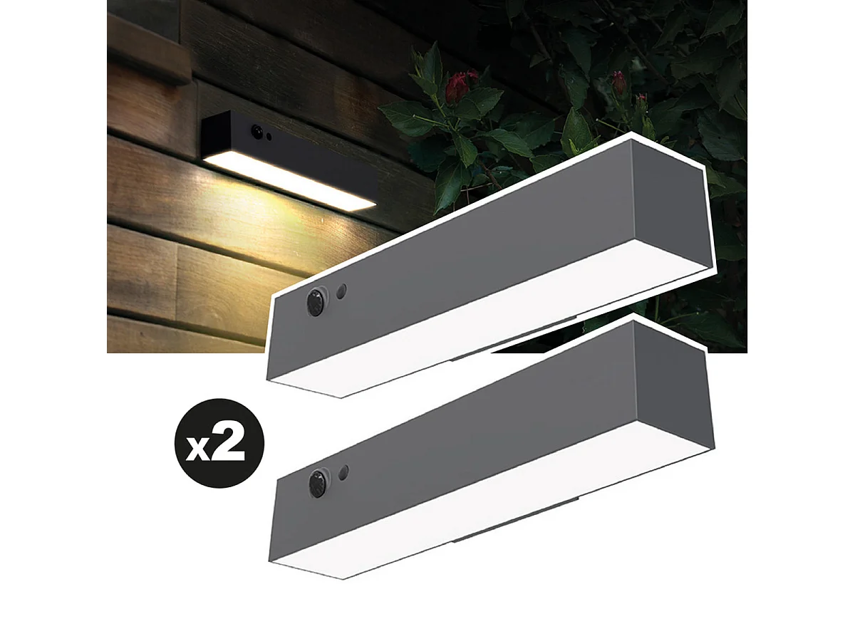 Lot de 2 lampes solaires EZIlight® Solar Wall S24