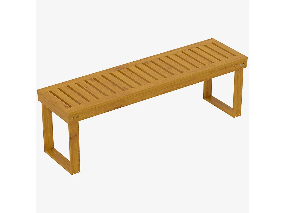 Banc de jardin banc en bois de pin 2 places banquette de jardin assise à lattes bois naturel