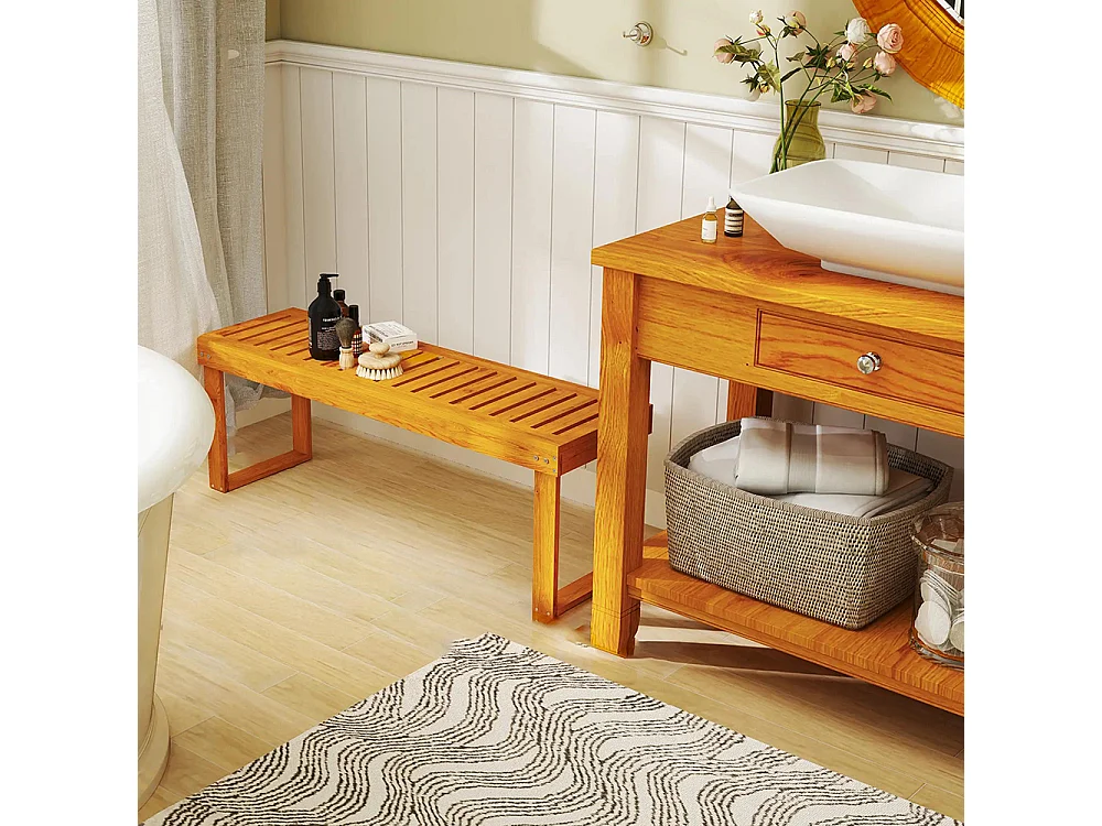 Banc de jardin banc en bois de pin 2 places banquette de jardin assise à lattes bois naturel