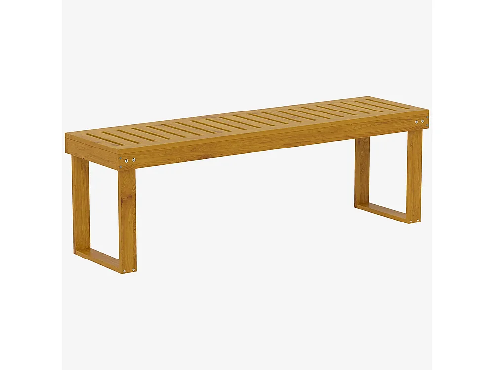 Banc de jardin banc en bois de pin 2 places banquette de jardin assise à lattes bois naturel
