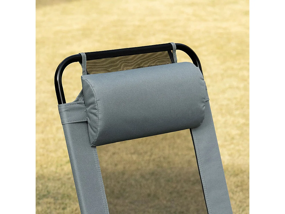 Lot de 2 chaises de jardin set basic de 2 chaises pliantes chaise de camping accoudoir dossier réglable en 5 positions