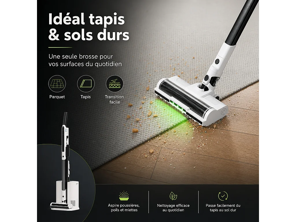 Aspirateur balai sans fil EZIclean® Cyclomax R15 station
