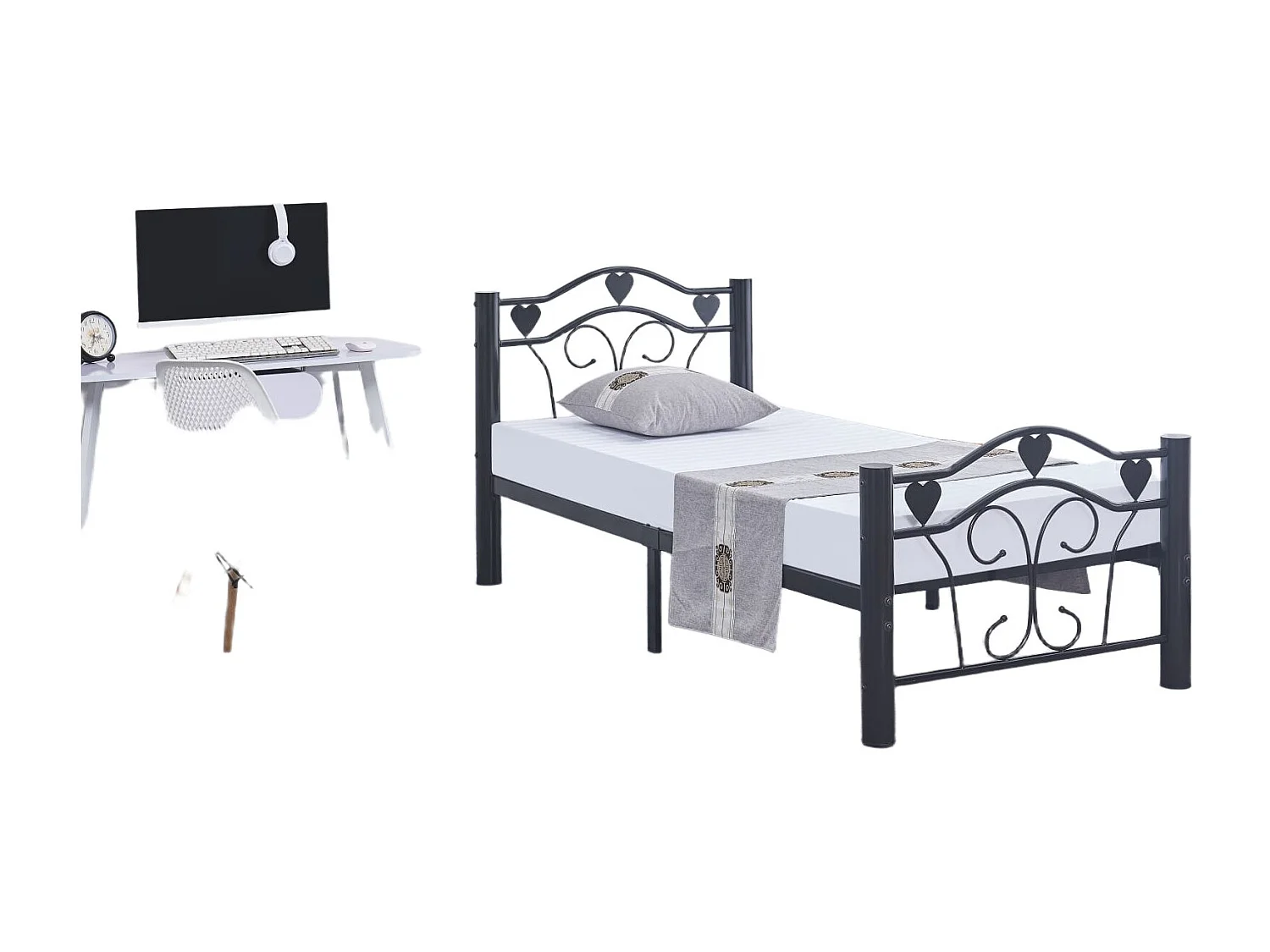 LIT METAL HERCULE NOIR 140X190cm