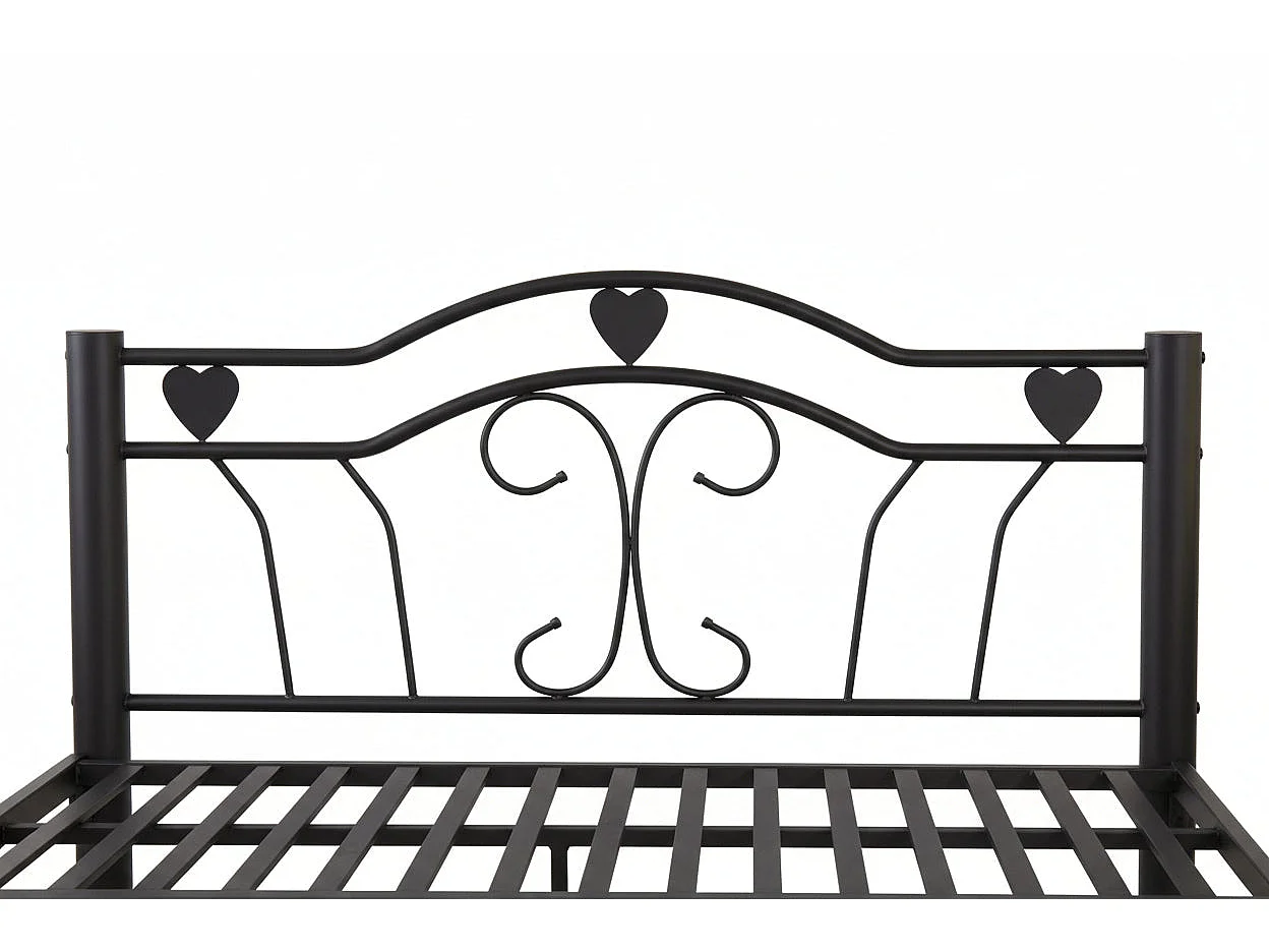 Lit métal noir 140x190 cm avec sommier HERCULE