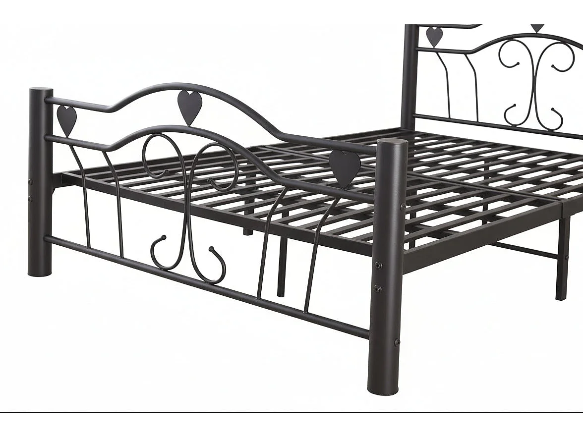 Lit métal noir 140x190 cm avec sommier HERCULE
