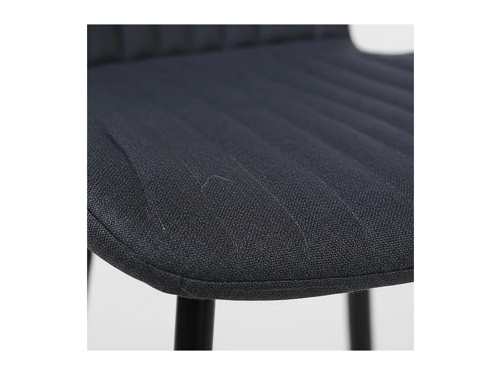 Lot de 4 Tabourets de bar PRADO en tissu Gris anthracite