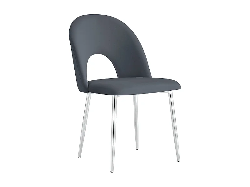 Lot de 2 chaises TEDDY Chrome velours