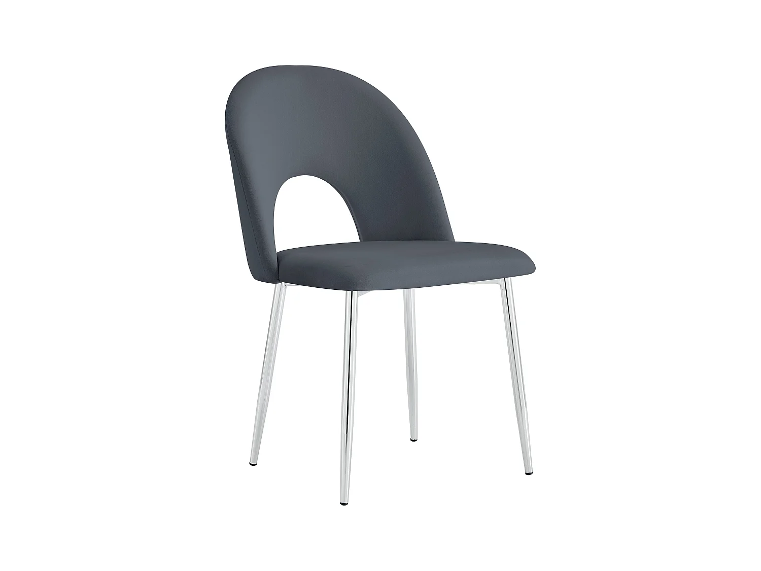 Lot de chaises TEDDY Chrome velours