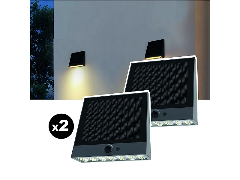Lot de 2 lampes solaires EZIlight® Solar Wall S25