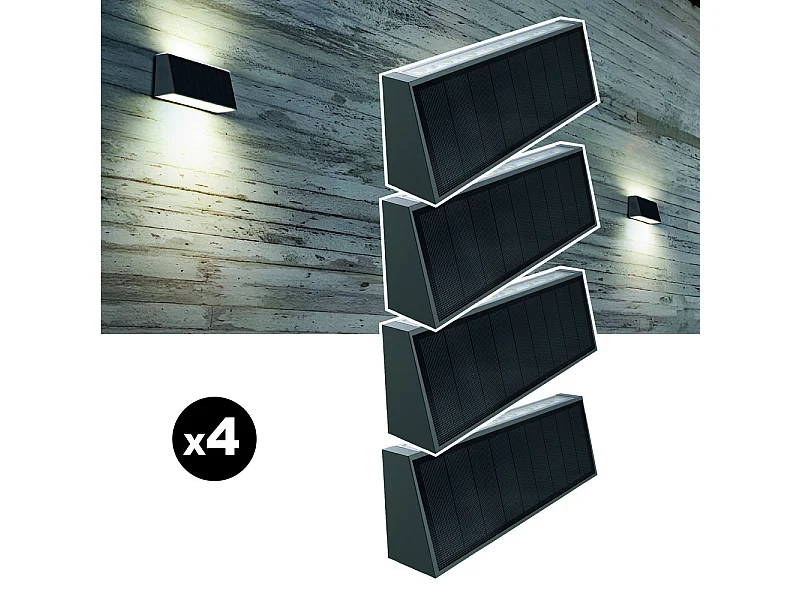Lot de 4 lampes solaires EZIlight® Solar Wall S31