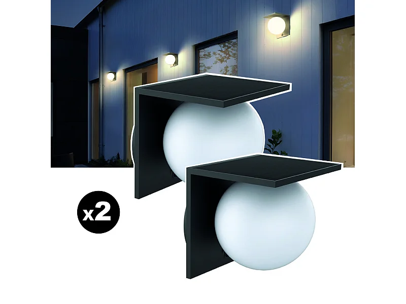 Lot de 2 lampes solaires EZIlight® Solar Wall S26