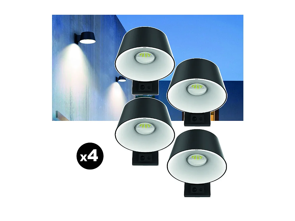 Lot de 4 lampes solaires EZIlight® Solar Wall S28