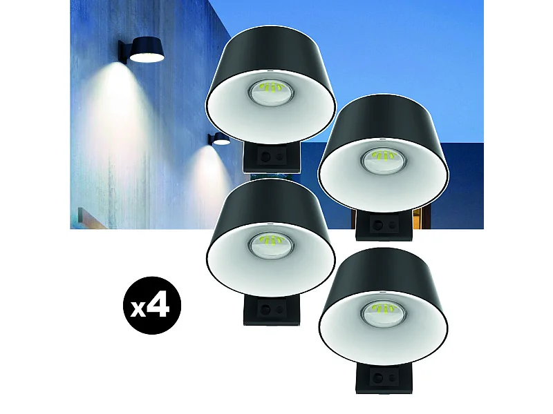 Lot de 4 lampes solaires EZIlight® Solar Wall S28