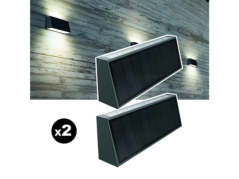 Lot de 2 lampes solaires EZIlight® Solar Wall S31