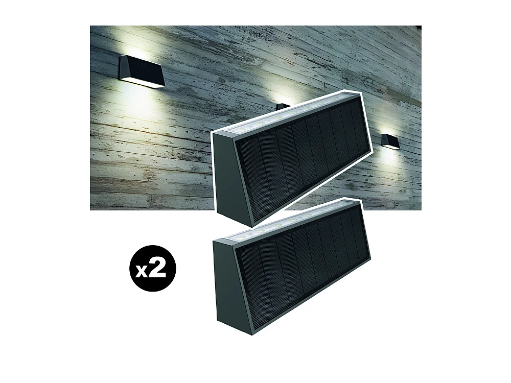 Lot de 2 lampes solaires EZIlight® Solar Wall S31
