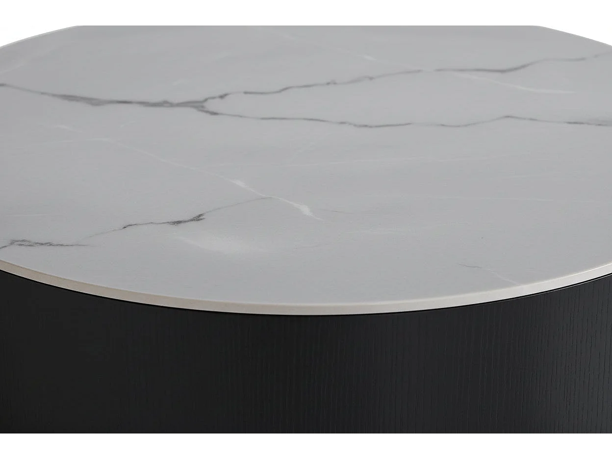 Table basse rectangulaire noir et blanc avec tiroir 80x40 cm – TORNADO