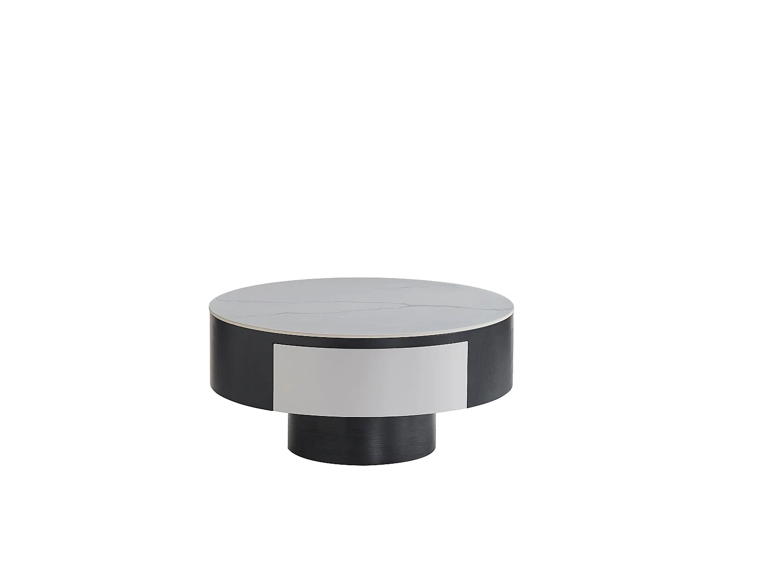 Table basse rectangulaire noir et blanc avec tiroir 80x40 cm – TORNADO