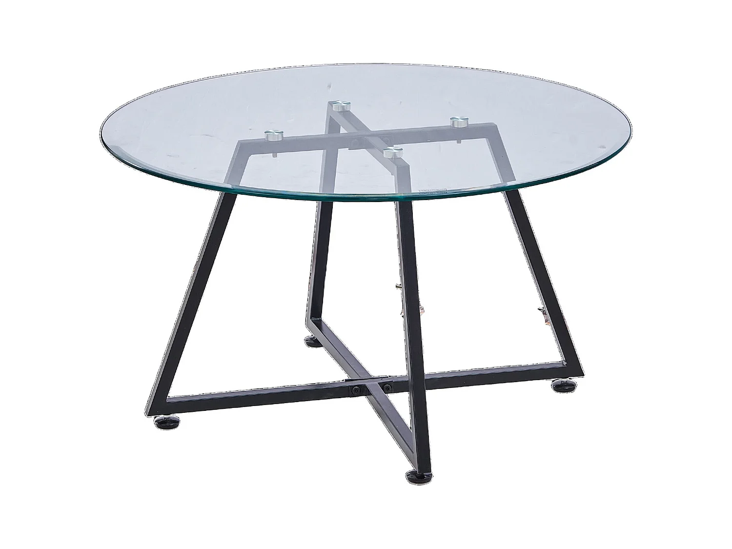 Table basse HELOISE Métal et plateau en verre 80x45 cm