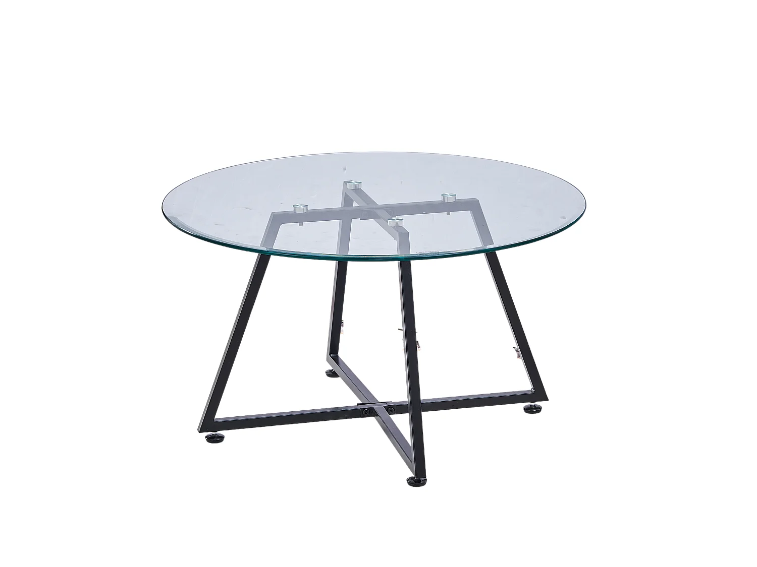 Table basse HELOISE Métal et plateau en verre 80x45 cm