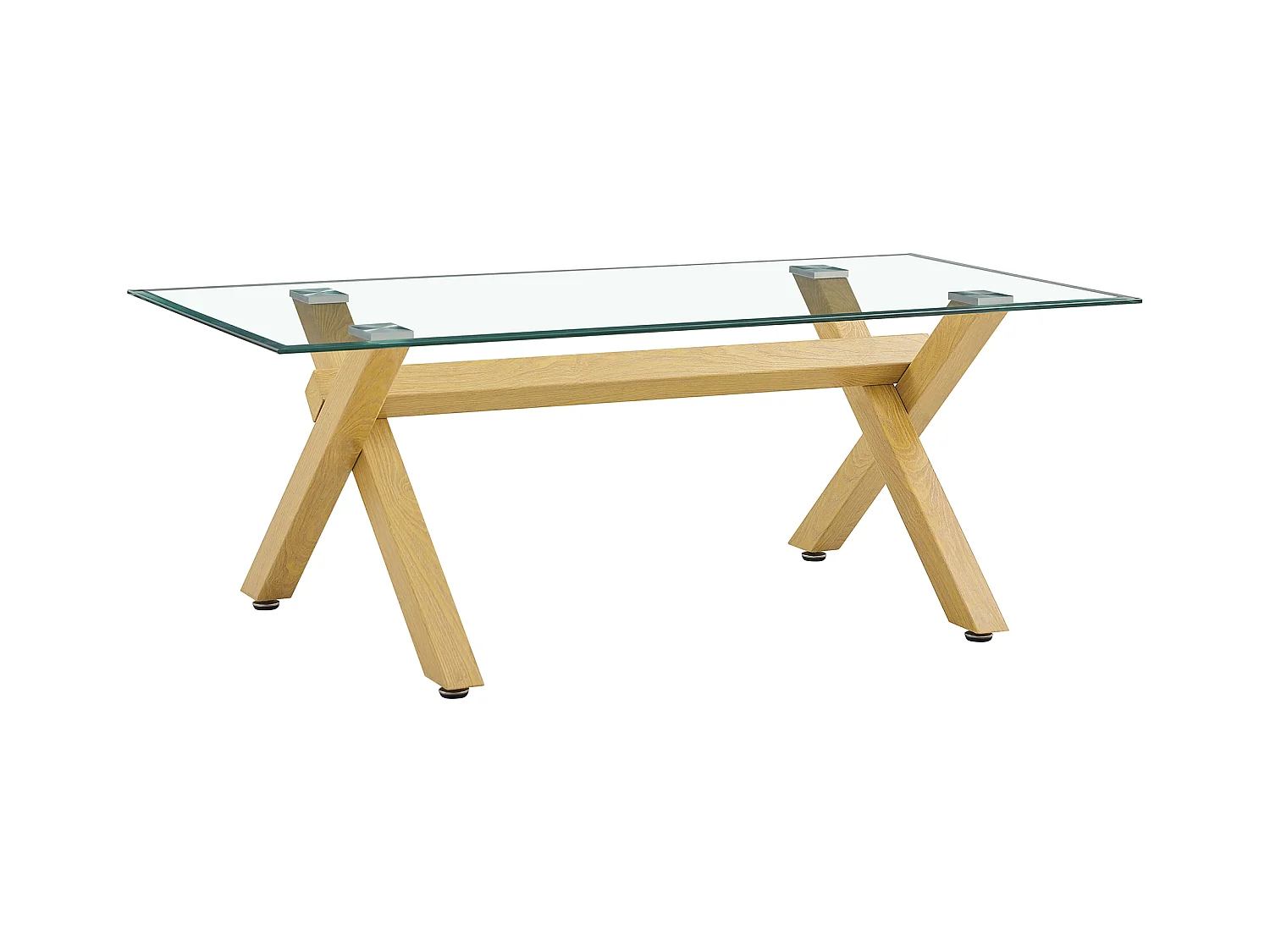 Table basse IXE Bois & Verre Transparent 120x60x45 cm