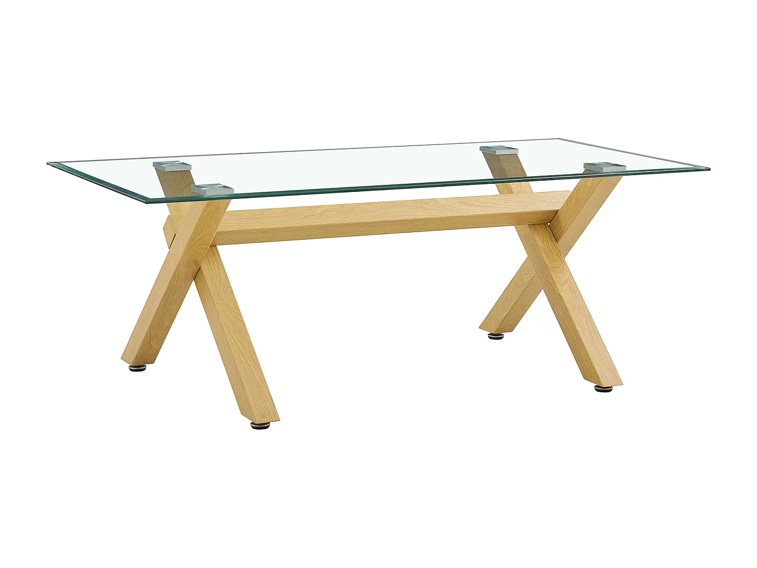 Table basse IXE Bois & Verre Transparent 120x60x45 cm