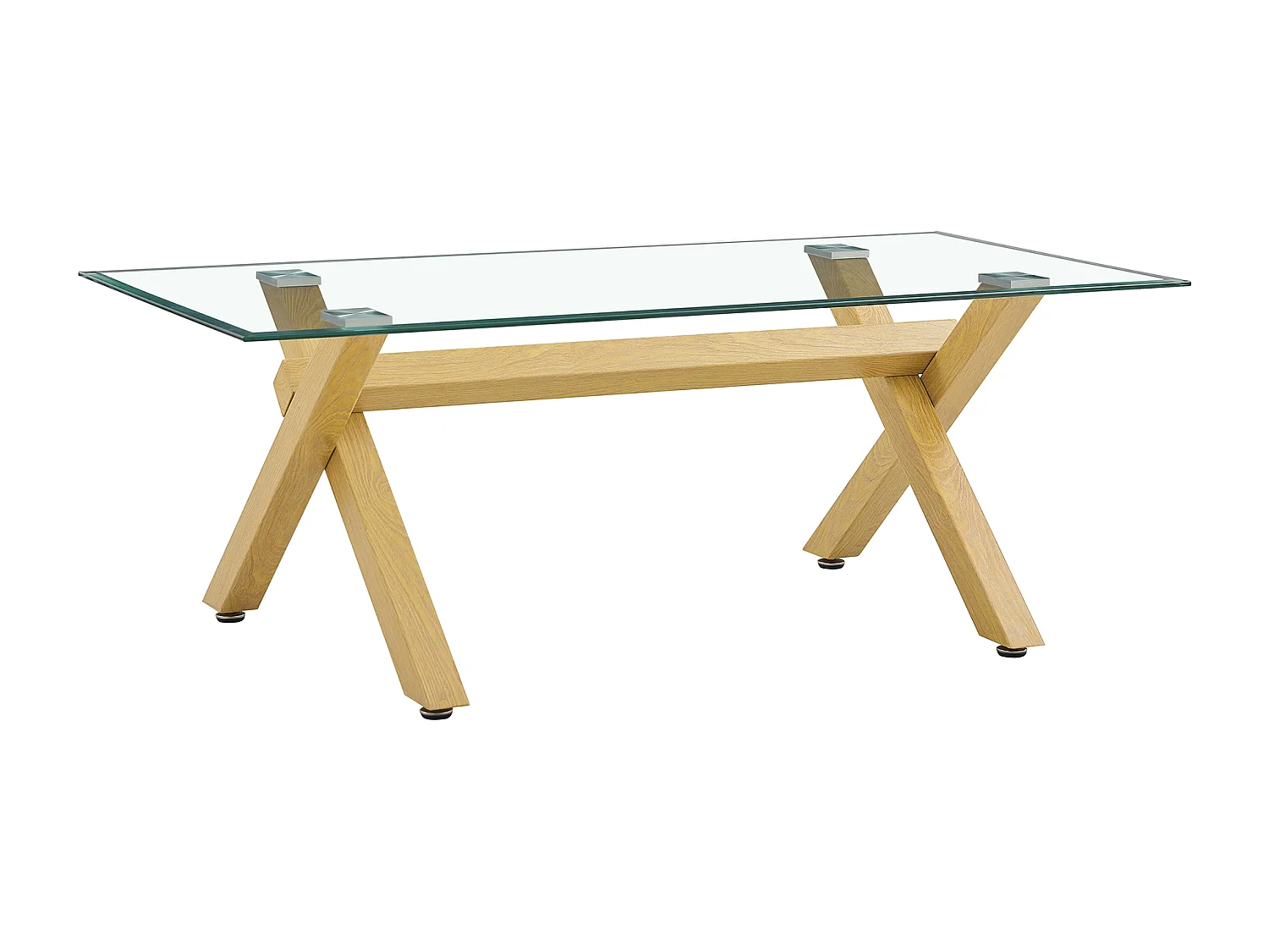 Table basse IXE Bois & Verre Transparent 120x60x45 cm