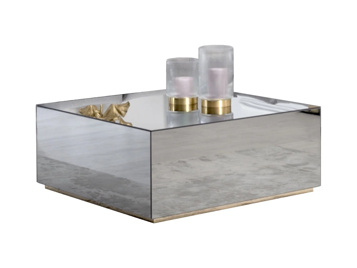 Table Basse LUXUS – 90x90x50 cm – Effet Miroir Élégant