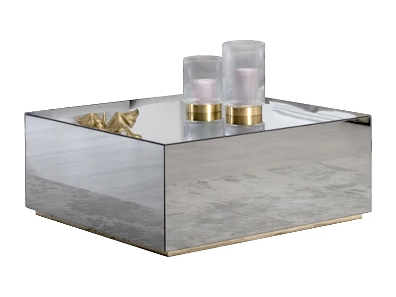 Table Basse LUXUS – 90x90x50 cm – Effet Miroir Élégant