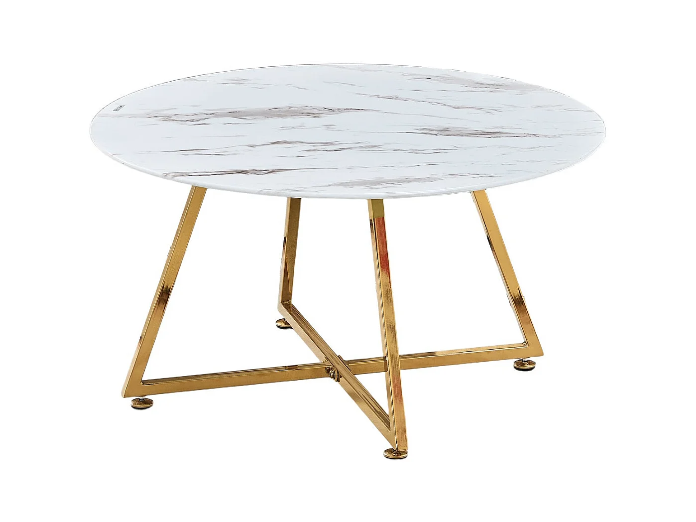 Table basse HELOISE Gold et plateau en verre 80x45 cm