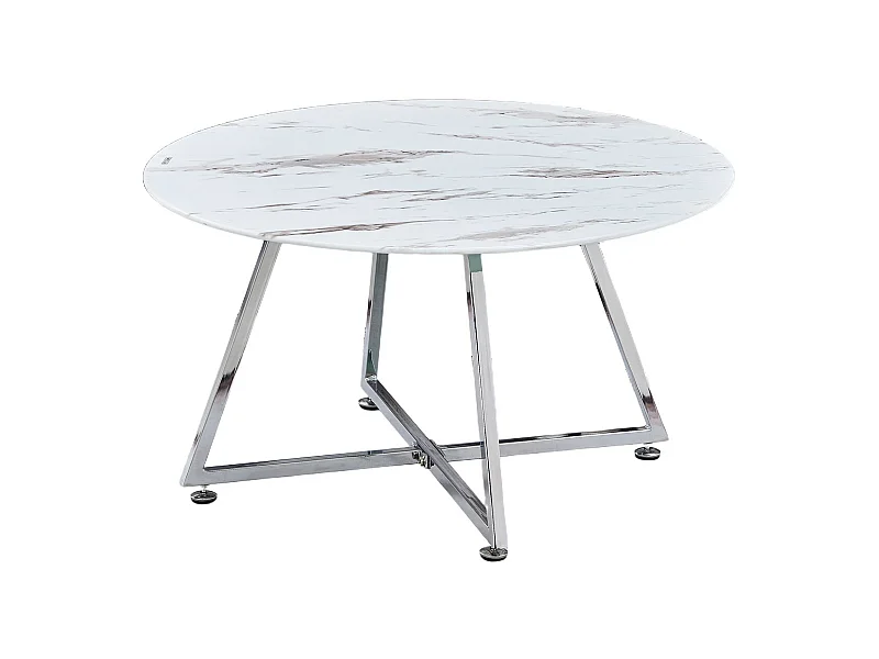 Table basse HELOISE Chrome et plateau en verre 80x45 cm