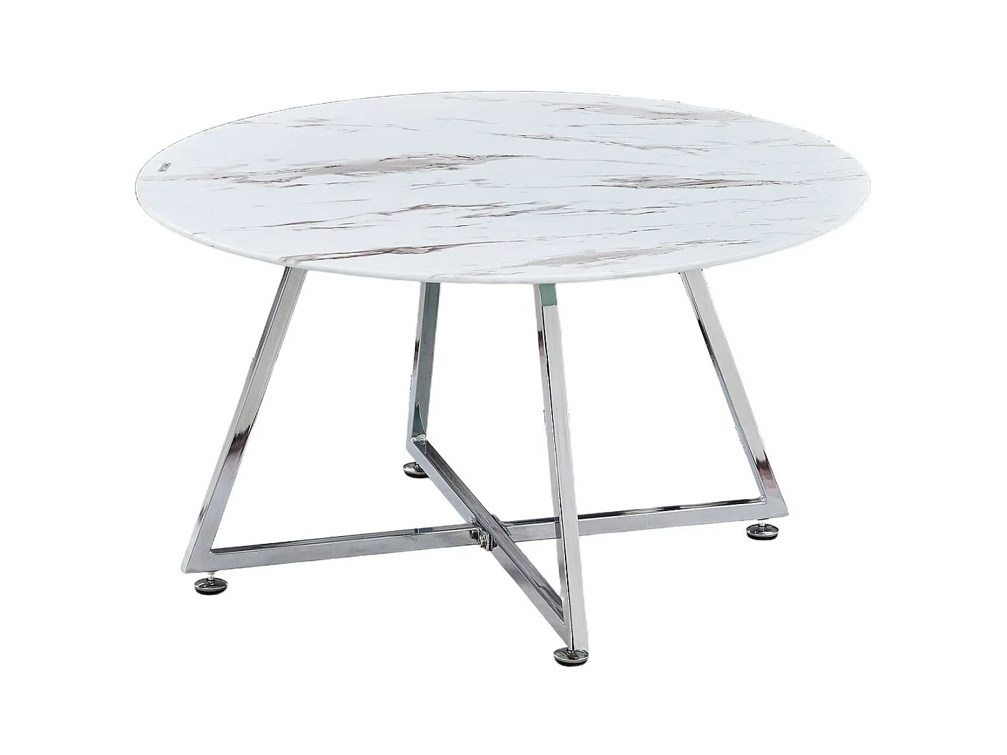 Table basse HELOISE Chrome et plateau en verre 80x45 cm