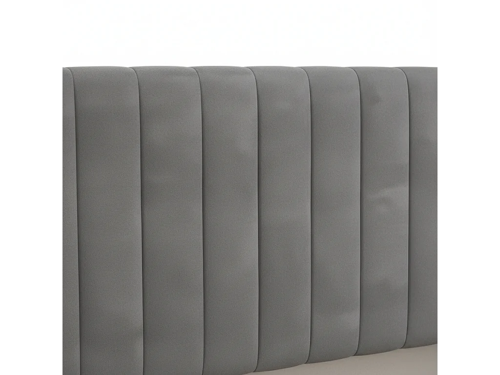 LIT  COFFRE CAMILLE en velours GRIS 140X190CM