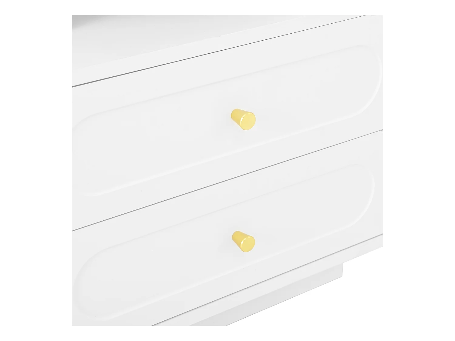 Nachttisch 50x40x60 cm - mit LED-Beleuchtung - mit 2 Schubladen und 1 offenem Ablagefach - Weiß