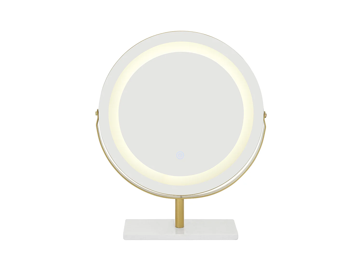Coiffeuse avec miroir 100x40x125cm - avec LED réglable - avec 4 tiroirs et 1 porte vitrée - 1 compartiment de rangement ouvert - Blanc