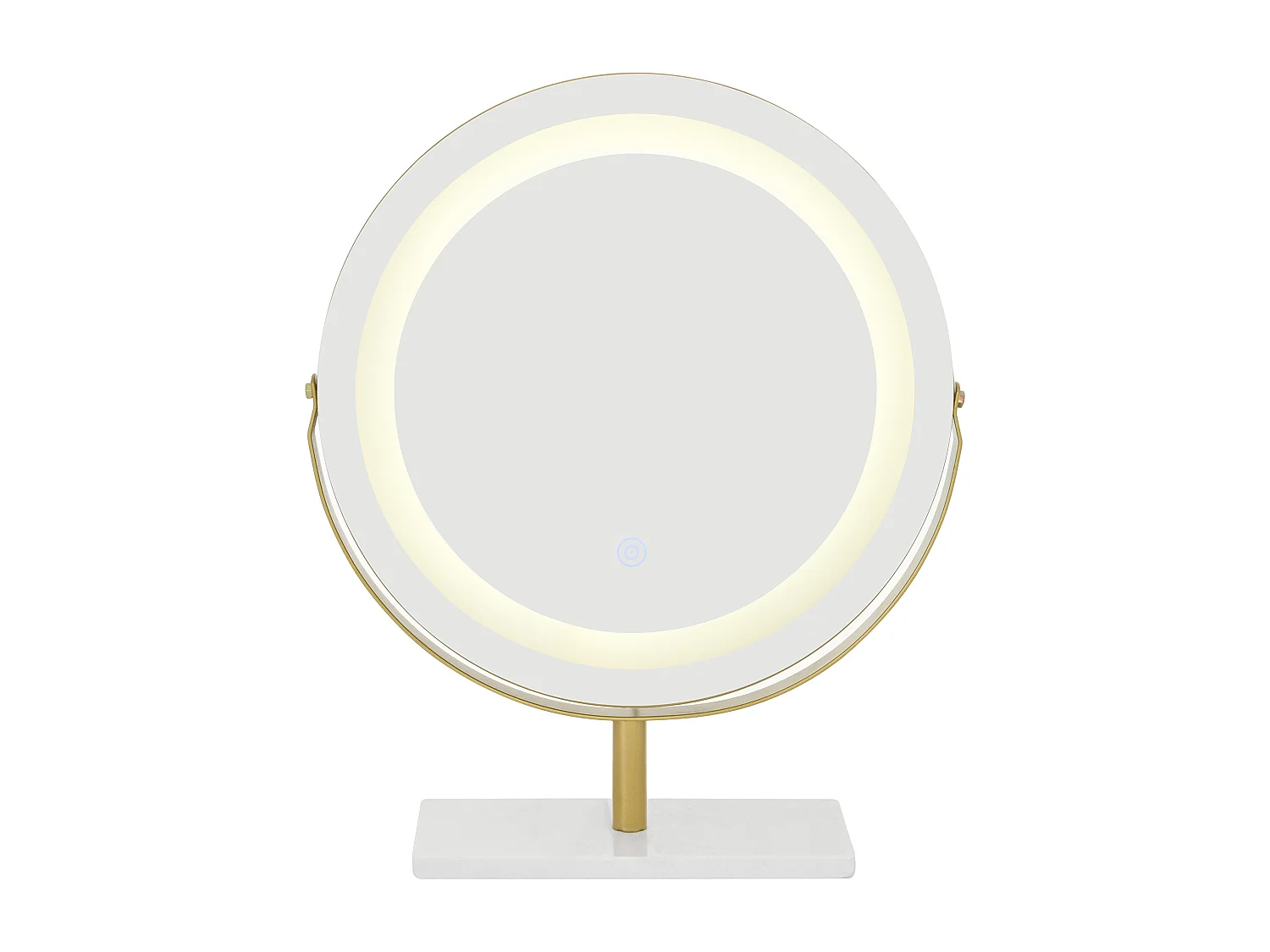 Coiffeuse avec miroir 100x40x125cm - avec LED réglable - avec 4 tiroirs et 1 porte vitrée - 1 compartiment de rangement ouvert - Blanc