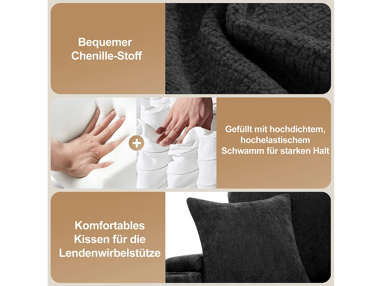 Canapé convertible extensible avec rangement - 206.5 x 141 x 86 cm - avec USB + 2 coussins - velours - gris