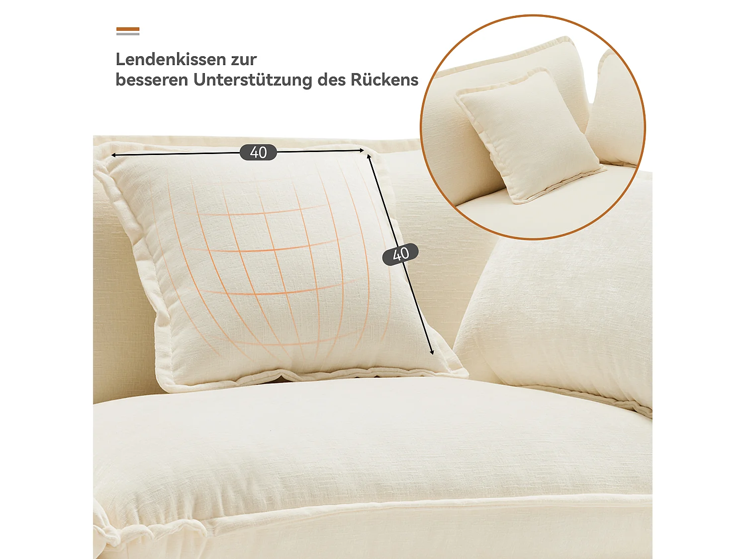 Klädd 3-sitssoffa med fotstöd - 283 x 147 x 84 cm - för vardagsrum och sovrum - sammet - beige