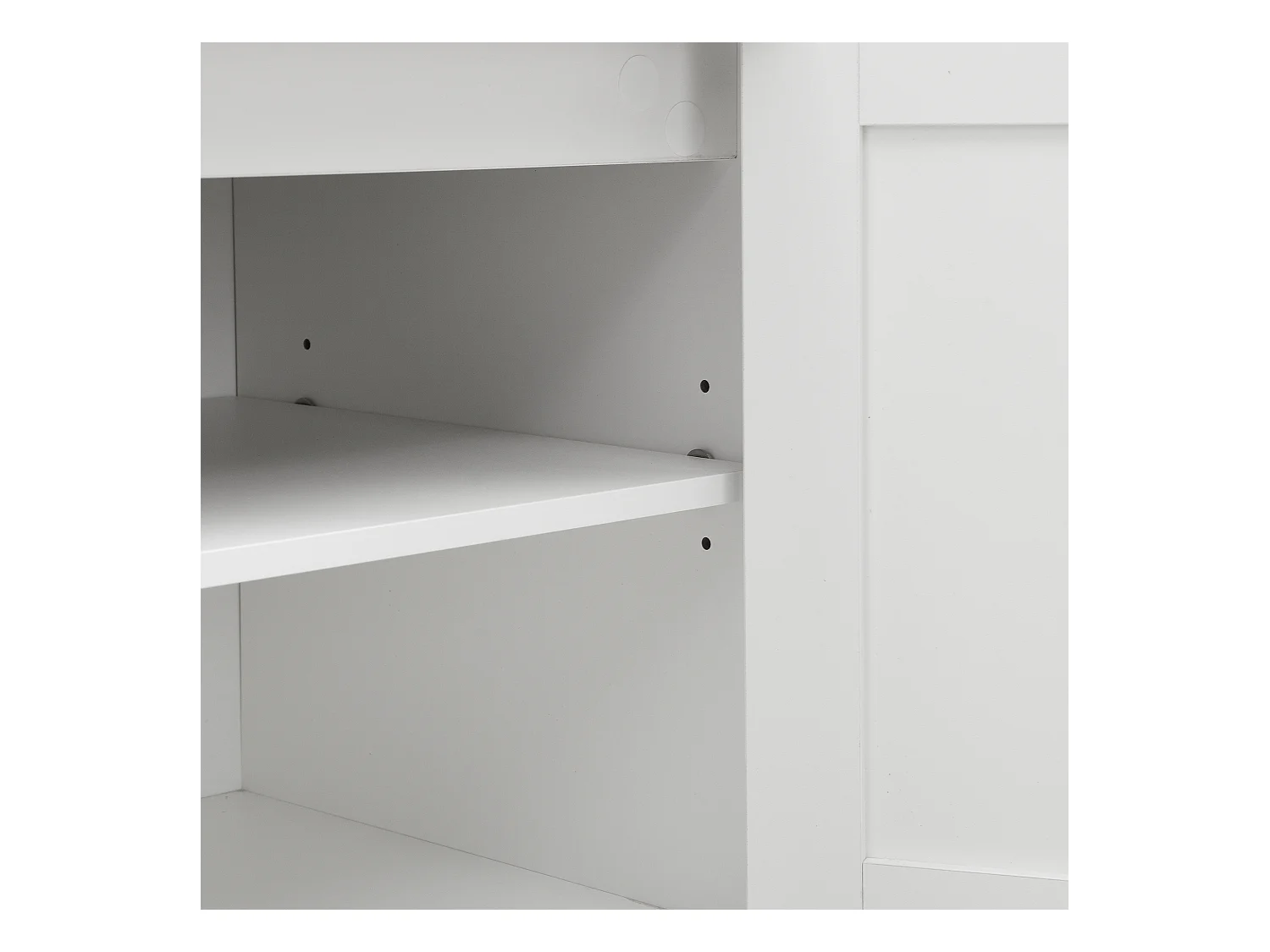 Vestiaire pour entrée et couloir avec Leds + miroir + 2 tiroirs - 120 x 40 x 187 cm - MDF - blanc + naturel